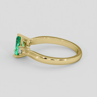 0.84 Ct. Emerald Ring, 18K Yellow Gold 4