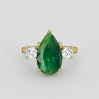 4.14 Ct. Emerald Ring, 18K Yellow Gold 1