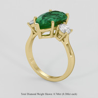 4.14 Ct. Emerald Ring, 18K Yellow Gold 2
