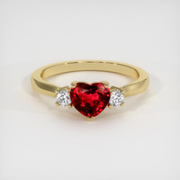 1.33 Ct. Ruby Ring, 18K Yellow Gold 1