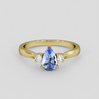 0.90 Ct. Blue Sapphire Ring, 18K Yellow Gold 1