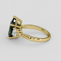 3.08 Ct. Green Sapphire Ring, 18K Yellow Gold 4