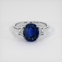 3.26 Ct. Blue Sapphire Ring, Platinum 950 1