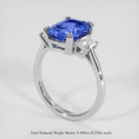 3.58 Ct. Blue Sapphire Ring, Platinum 950 2