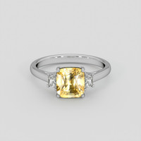 3.63 Ct. Yellow Sapphire Ring, 10K White Gold 1