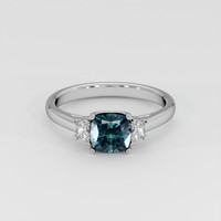1.69 Ct. Greenish Blue Sapphire Ring, 14K White Gold 1