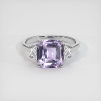 3.02 Ct. Purple Sapphire Ring, 14K White Gold 1