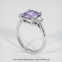 3.02 Ct. Purple Sapphire Ring, 14K White Gold 2