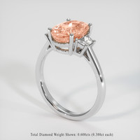 3.51 Ct. Padparadscha Sapphire Ring, 18K White Gold 2