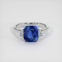 5.00 Ct. Blue Sapphire Ring, 18K White Gold 1
