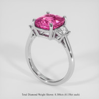 4.50 Ct. Pink Sapphire Ring, 18K White Gold 2