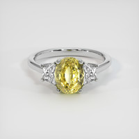 2.67 Ct. Yellow Sapphire Ring, 18K White Gold 1