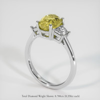 2.67 Ct. Yellow Sapphire Ring, 18K White Gold 2