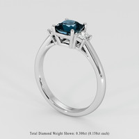 1.69 Ct. Greenish Blue Sapphire Ring, 18K White Gold 2
