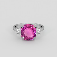 5.08 Ct. Purplish Pink Sapphire Ring, 18K White Gold 1