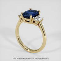 2.34 Ct. Blue Sapphire Ring, 14K Yellow Gold 2