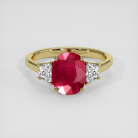 3.09 Ct. Ruby Ring, 14K Yellow Gold 1