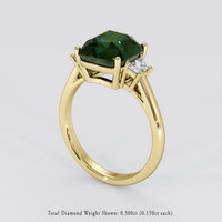 4.51 Ct. Bluish Green Sapphire Ring, 14K Yellow Gold 2