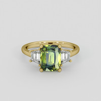 2.75 Ct. Yellowish Green Sapphire Ring, 14K Yellow Gold 1