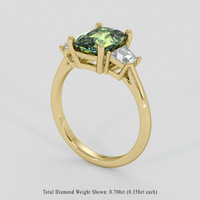 2.75 Ct. Yellowish Green Sapphire Ring, 14K Yellow Gold 2