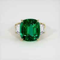 10.79 Ct. Emerald Ring, 18K Yellow Gold 1