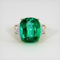 10.48 Ct. Emerald Ring, 18K Yellow Gold 1