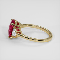 3.04 Ct. Pinkish Red Rubellite Tourmaline Ring, 18K Yellow Gold 4