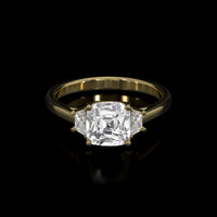 2.75 Ct. White Sapphire Ring, 18K Yellow Gold 1