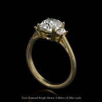 2.75 Ct. White Sapphire Ring, 18K Yellow Gold 2