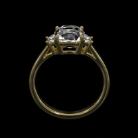 2.75 Ct. White Sapphire Ring, 18K Yellow Gold 3