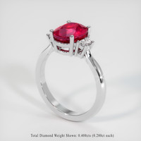 3.01 Ct. Ruby Ring, Platinum 950 2