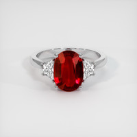 3.07 Ct. Ruby Ring, Platinum 950 1