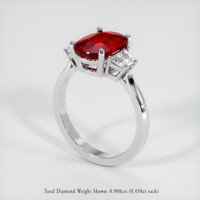 3.07 Ct. Ruby Ring, Platinum 950 2