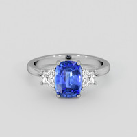 2.67 Ct. Blue Sapphire Ring, Platinum 950 1