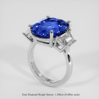 11.09 Ct. Blue Sapphire Ring, Platinum 950 2