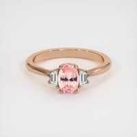 1.12 Ct. Padparadscha Sapphire Ring, 18K Rose Gold 1