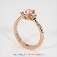 1.12 Ct. Padparadscha Sapphire Ring, 18K Rose Gold 2