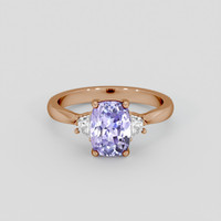 2.76 Ct. Purple Sapphire Ring, 18K Rose Gold 1