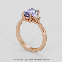 2.76 Ct. Purple Sapphire Ring, 18K Rose Gold 2