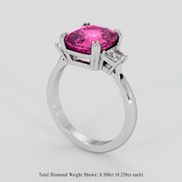 4.50 Ct. Pink Sapphire Ring, 10K White Gold 2
