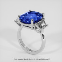 11.09 Ct. Blue Sapphire Ring, 10K White Gold 2