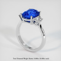 5.82 Ct. Blue Sapphire Ring, 10K White Gold 2