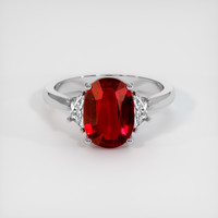 3.07 Ct. Ruby Ring, 14K White Gold 1