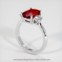 3.07 Ct. Ruby Ring, 14K White Gold 2