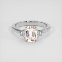 1.81 Ct. Peach Sapphire Ring, 14K White Gold 1