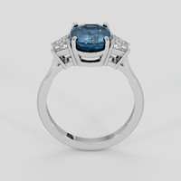 3.79 Ct. Greenish Blue Sapphire Ring, 14K White Gold 3