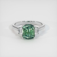 2.44 Ct. Green Sapphire Ring, 14K White Gold 1