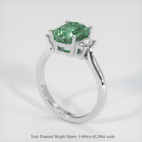 2.44 Ct. Green Sapphire Ring, 14K White Gold 2