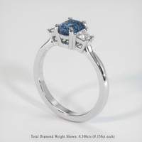 0.81 Ct. Sapphire Ring, 18K White Gold 2