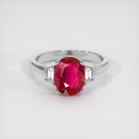 3.01 Ct. Ruby Ring, 18K White Gold 1